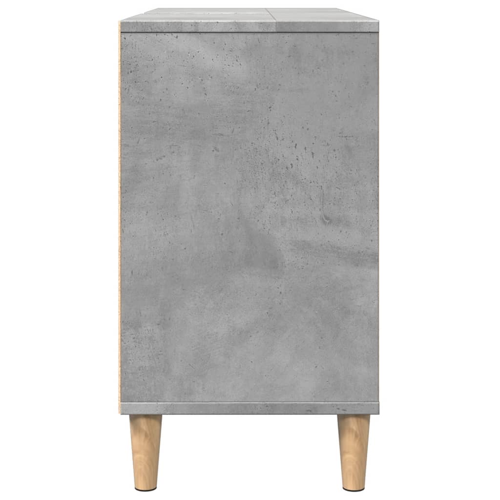Baderomsskap Betonggrå 80X33X60 Cm Konstruert Tre