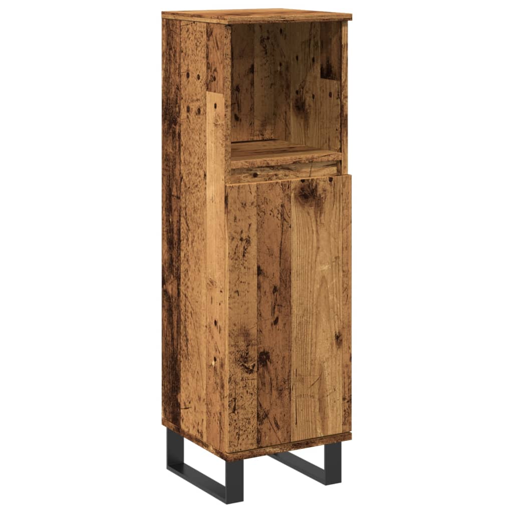 Baderomsskap Gammelt Tre 30X30X100 Cm Konstruert Tre