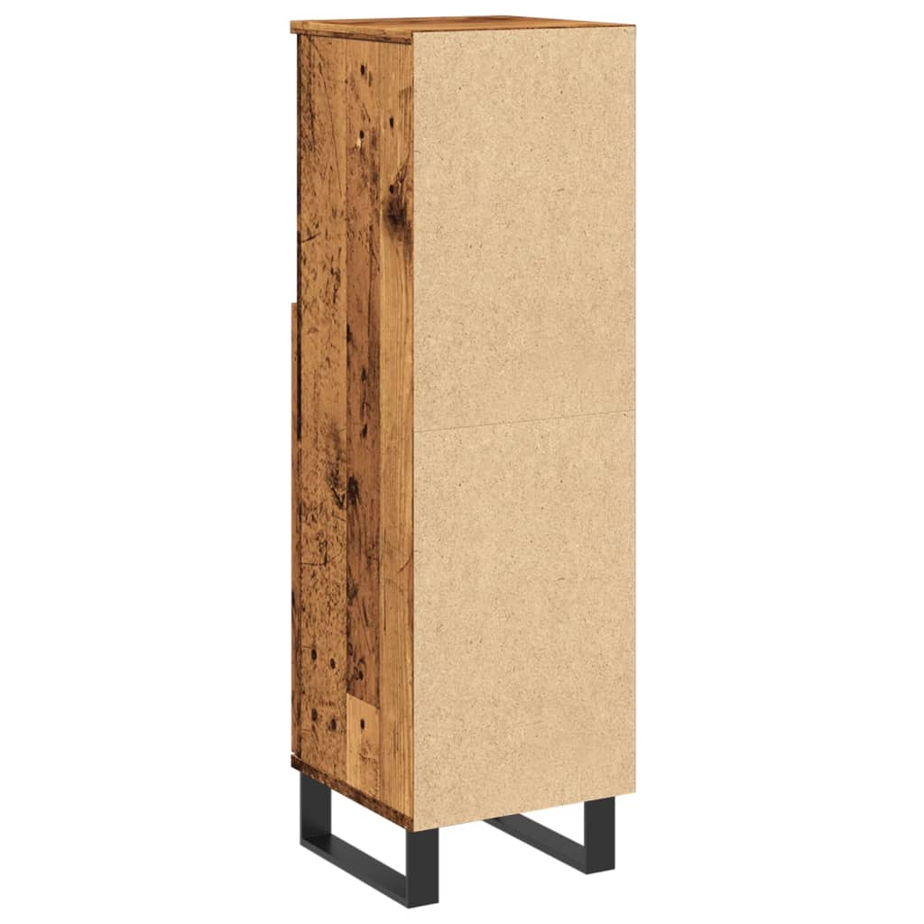 Baderomsskap Gammelt Tre 30X30X100 Cm Konstruert Tre
