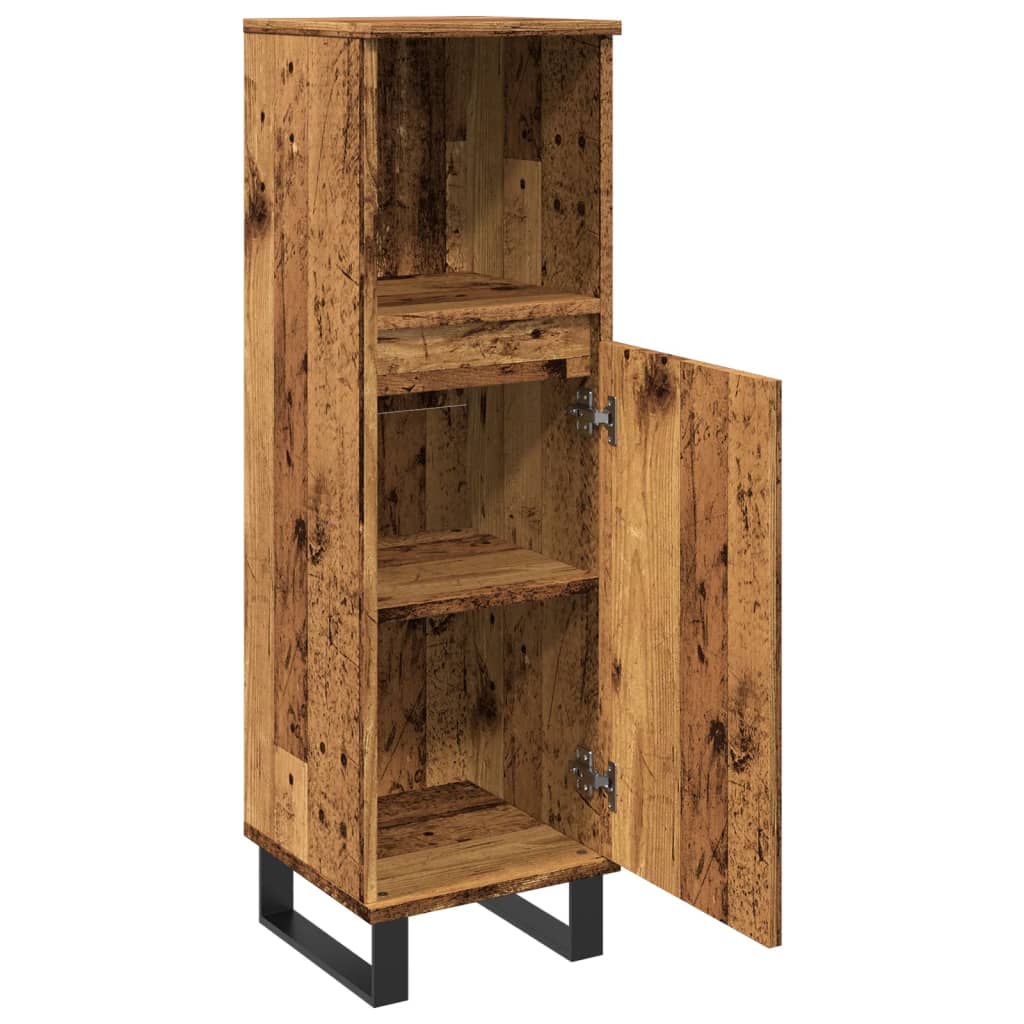 Baderomsskap Gammelt Tre 30X30X100 Cm Konstruert Tre