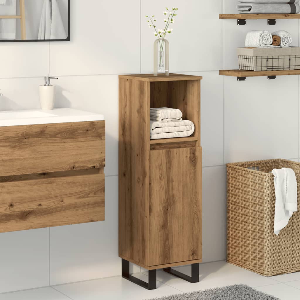 Baderomsskap Artisan Eik 30X30X100 Cm Konstruert Tre