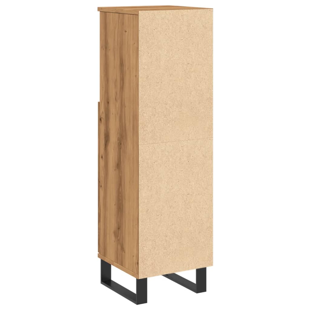 Baderomsskap Artisan Eik 30X30X100 Cm Konstruert Tre