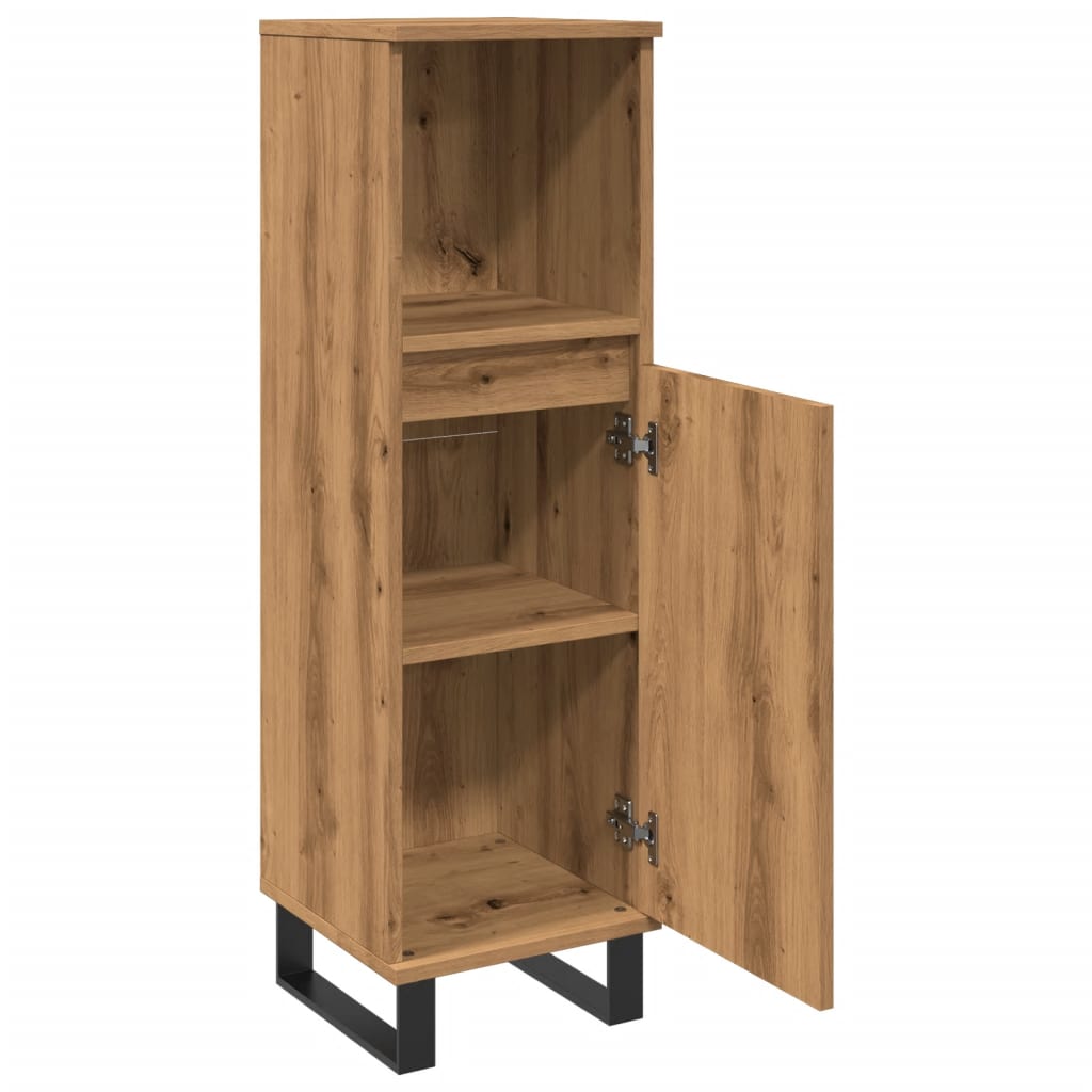Baderomsskap Artisan Eik 30X30X100 Cm Konstruert Tre