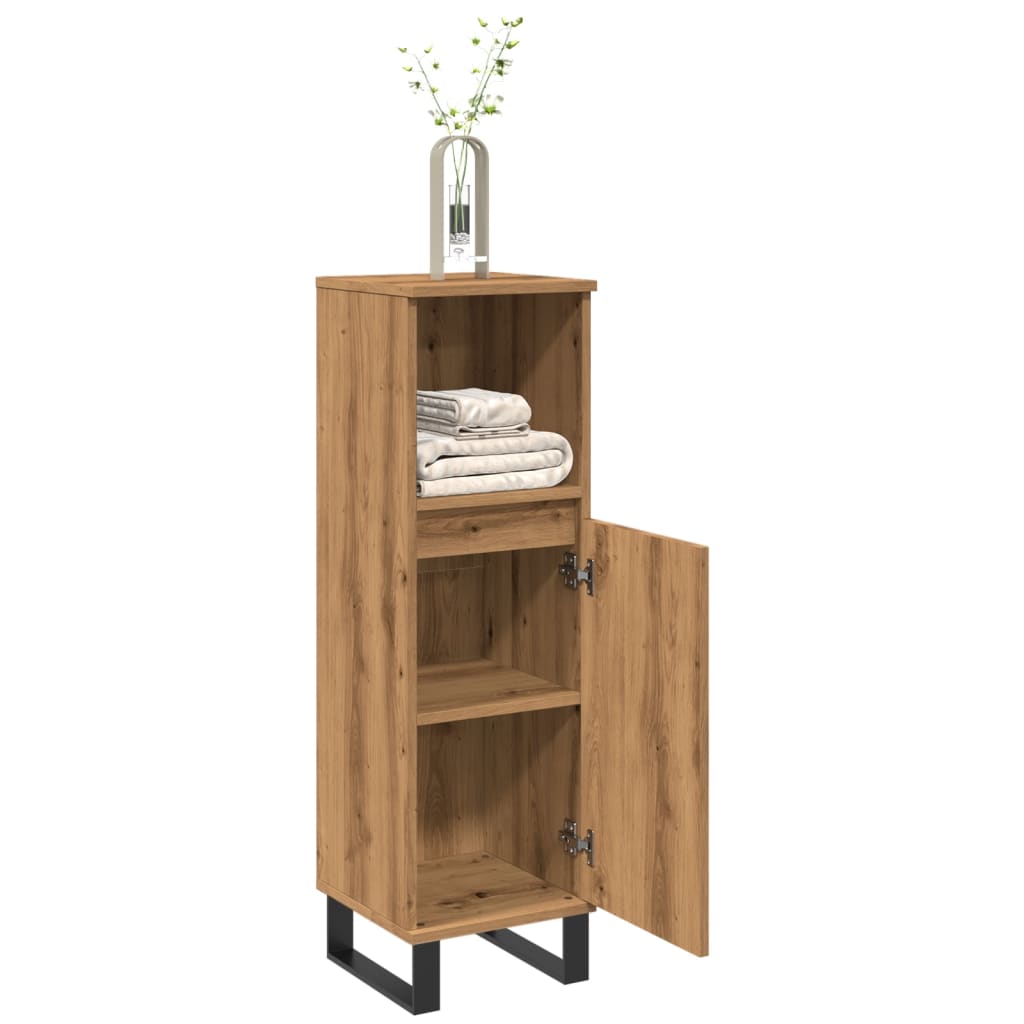 Baderomsskap Artisan Eik 30X30X100 Cm Konstruert Tre