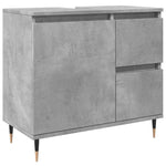 Baderomsskap Betonggrå 65X33X60 Cm Konstruert Tre