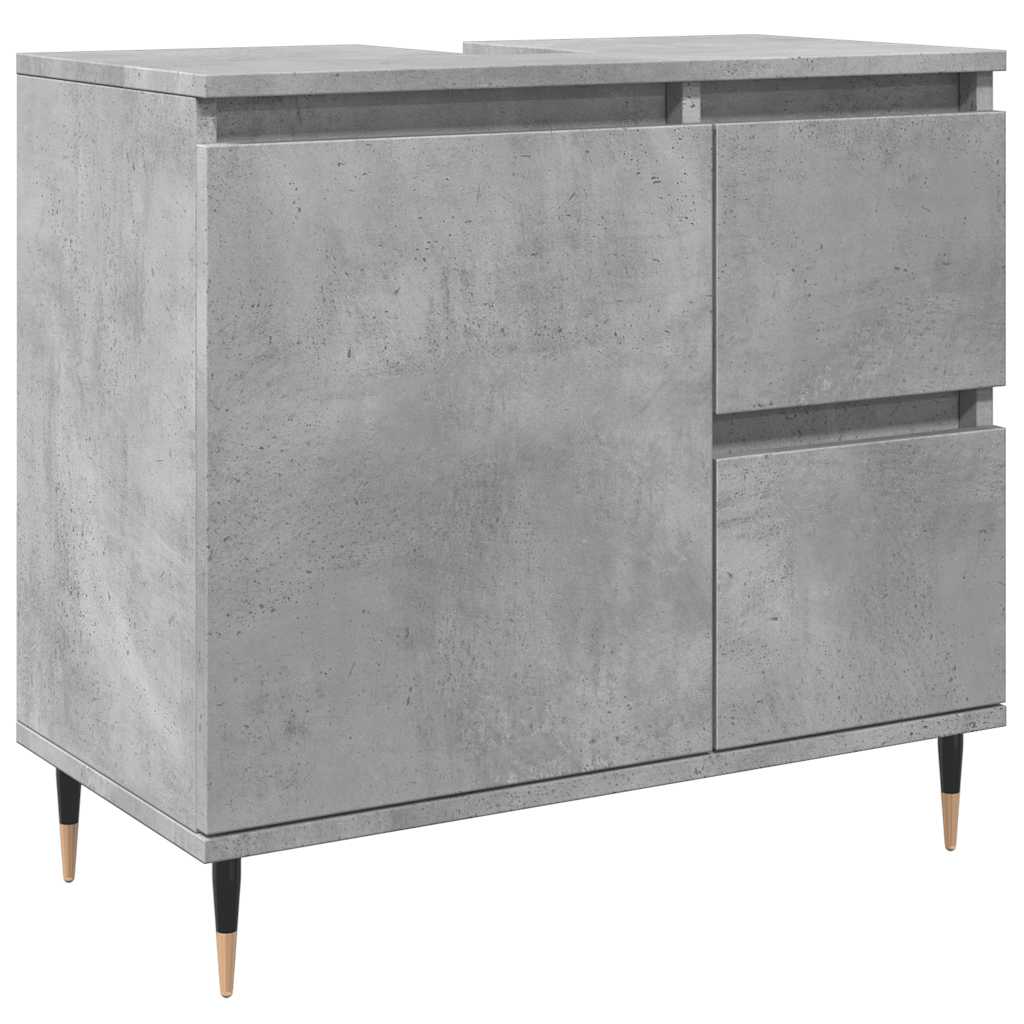 Baderomsskap Betonggrå 65X33X60 Cm Konstruert Tre
