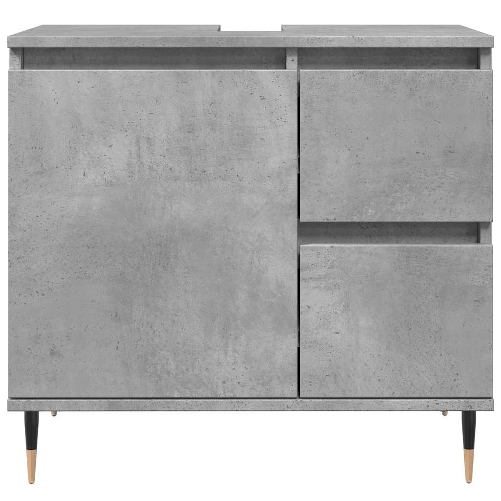 Baderomsskap Betonggrå 65X33X60 Cm Konstruert Tre