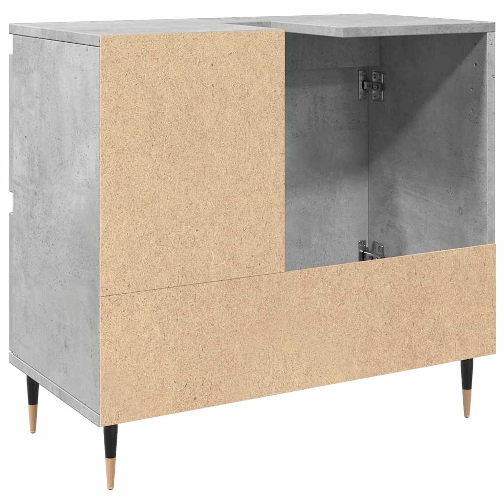 Baderomsskap Betonggrå 65X33X60 Cm Konstruert Tre