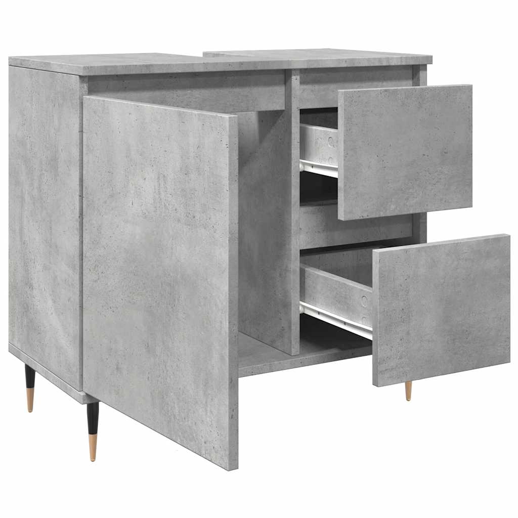 Baderomsskap Betonggrå 65X33X60 Cm Konstruert Tre
