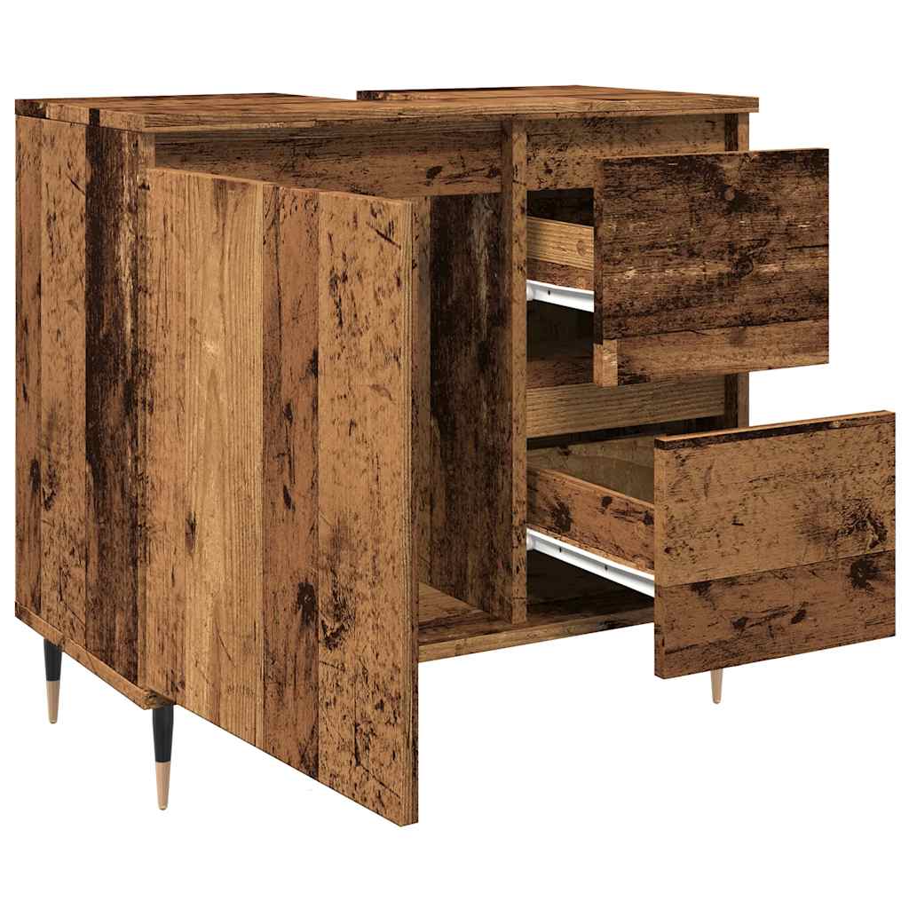 Baderomsskap Gammelt Tre 65X33X60 Cm Konstruert Tre