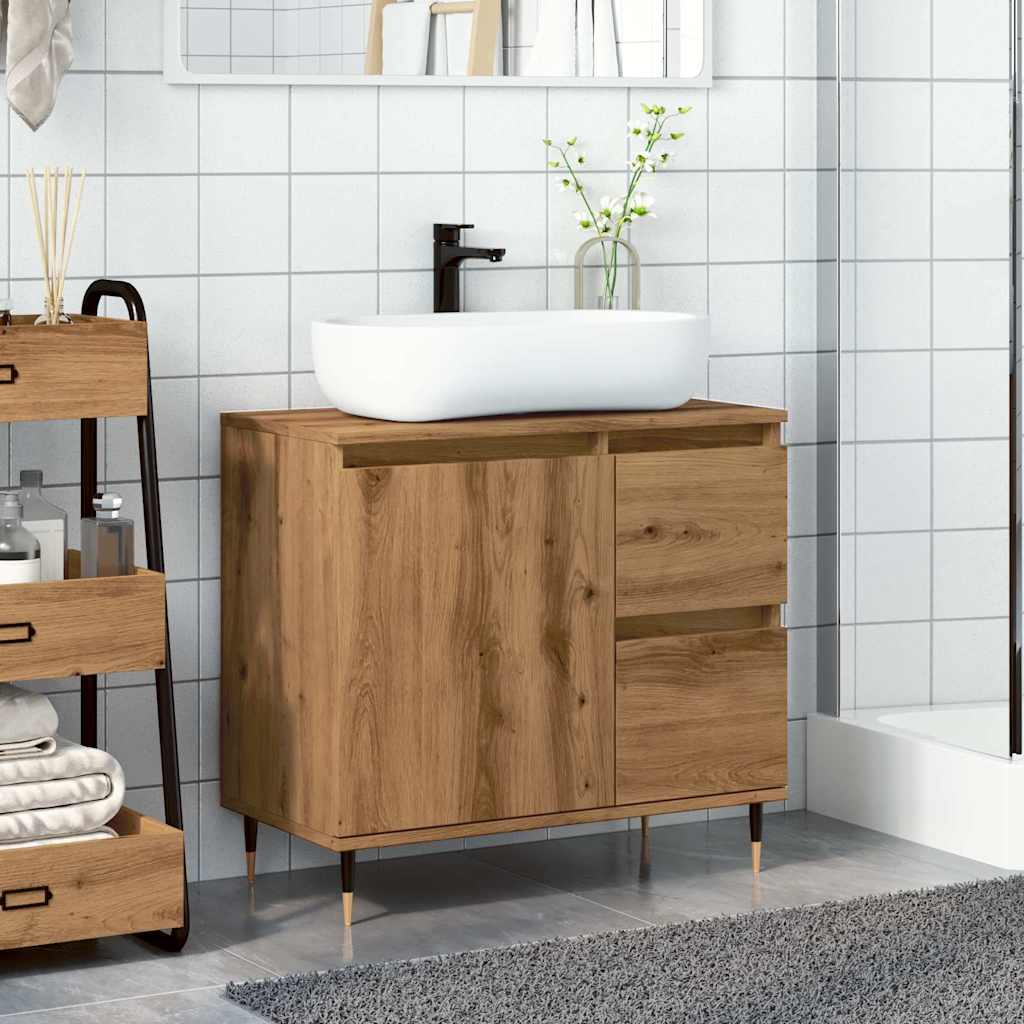 Baderomsskap Artisan Eik 65X33X60 Cm Konstruert Tre