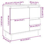 Baderomsskap Artisan Eik 65X33X60 Cm Konstruert Tre
