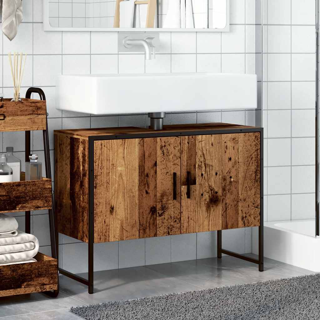 Baderomsvaskskap Gammelt Tre 80X33X60 Cm Konstruert Tre