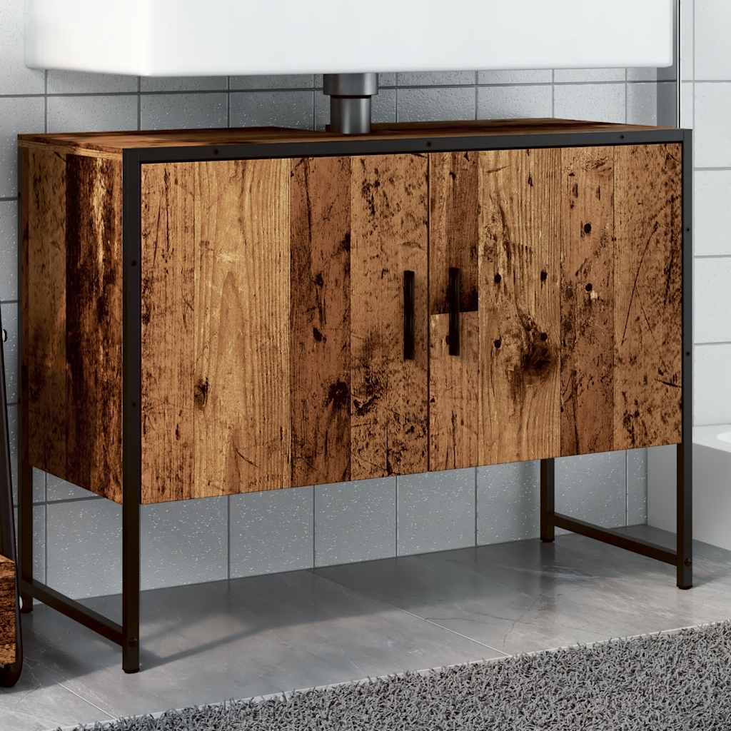 Baderomsvaskskap Gammelt Tre 80X33X60 Cm Konstruert Tre