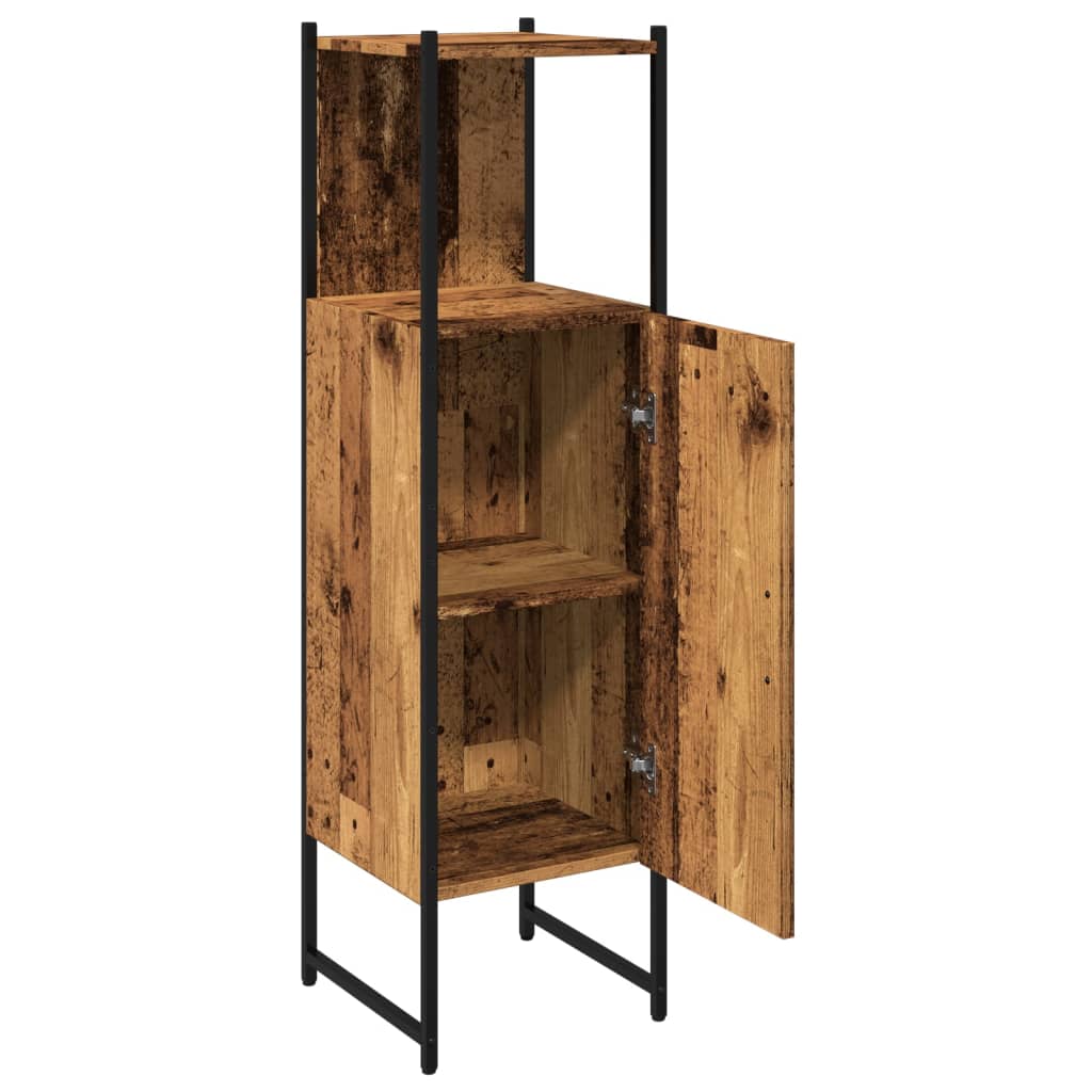 Baderomsskap Gammelt Tre 33X33X120,5 Cm Konstruert Tre