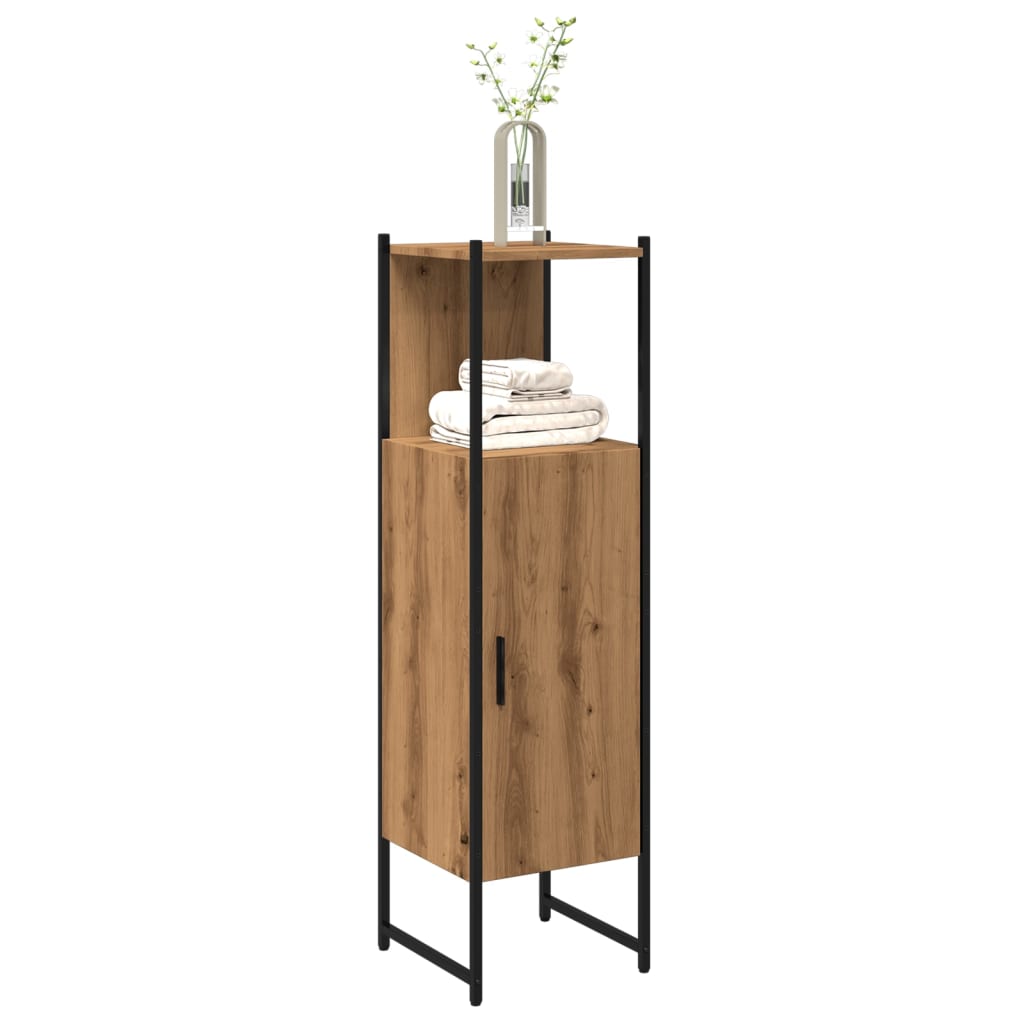Baderomsskap Artisan Eik 33X33X120,5 Cm Konstruert Tre