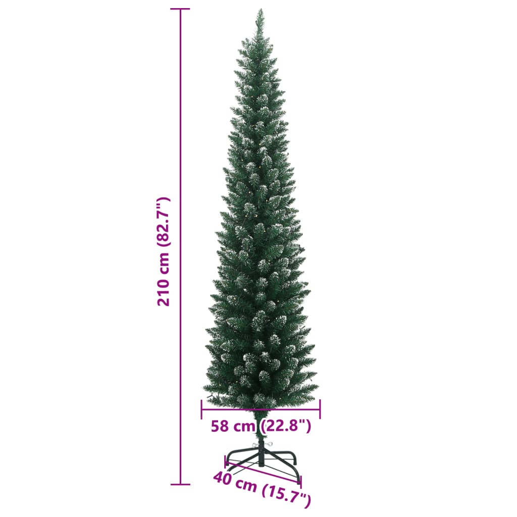 Kunstig Slankt Juletre 300 Led 210 Cm