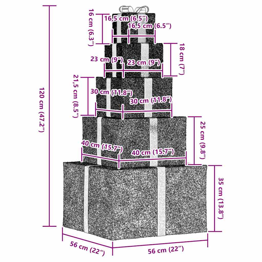 Julepynt Gaveeske 250 Led Varm Hvit