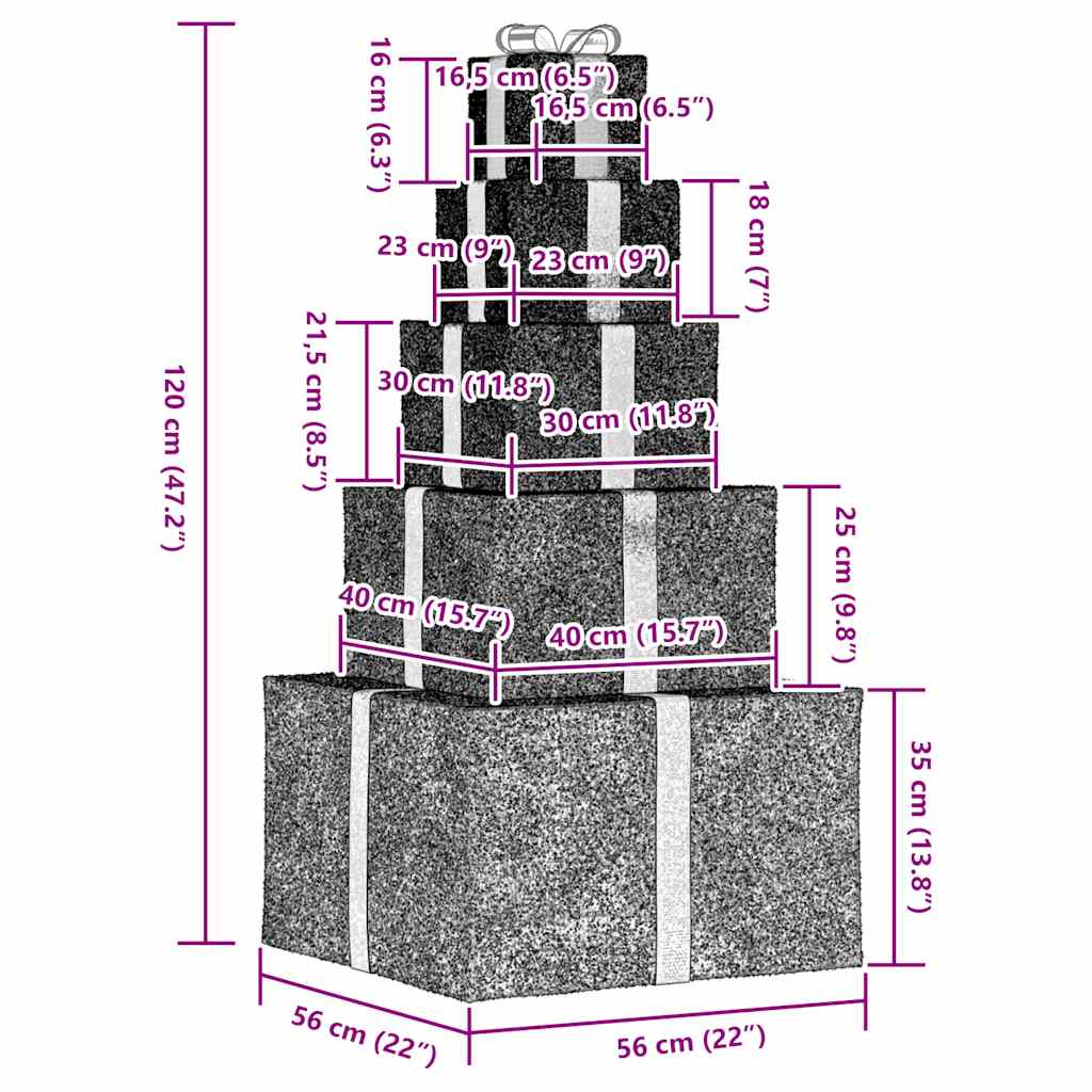 Julepynt Gaveeske 250 Led Varm Hvit