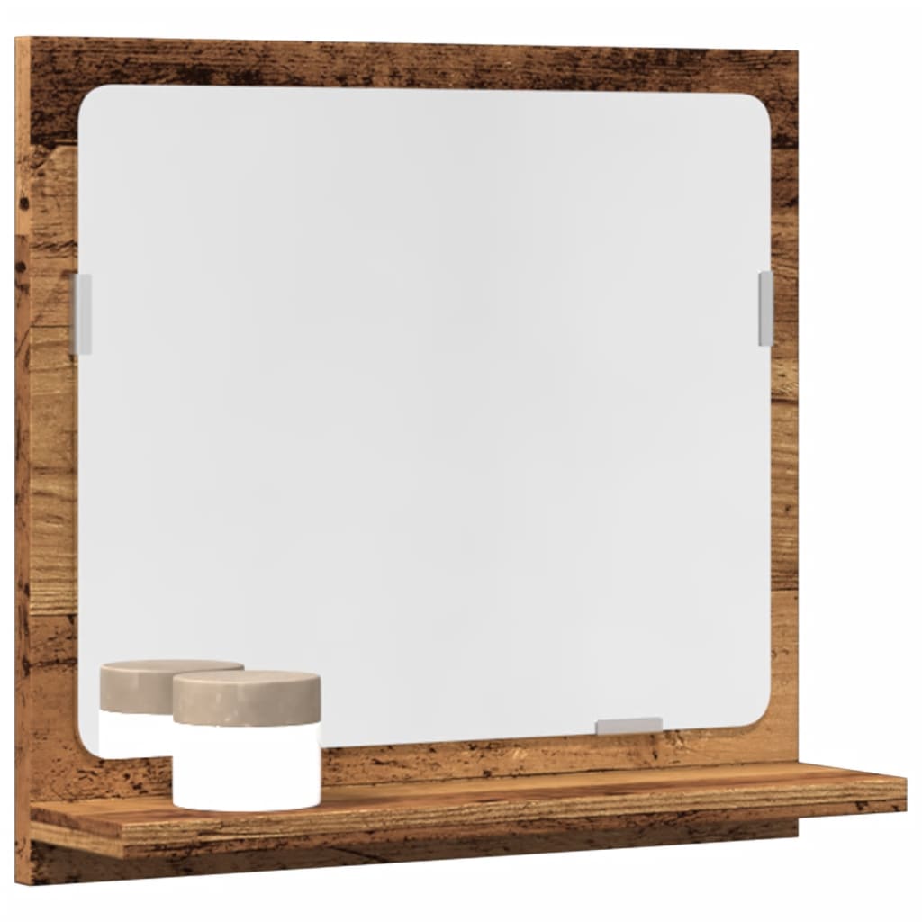Baderomshylle Med Speil Gammelt Tre 40X11X37 Cm Konstruert Tre