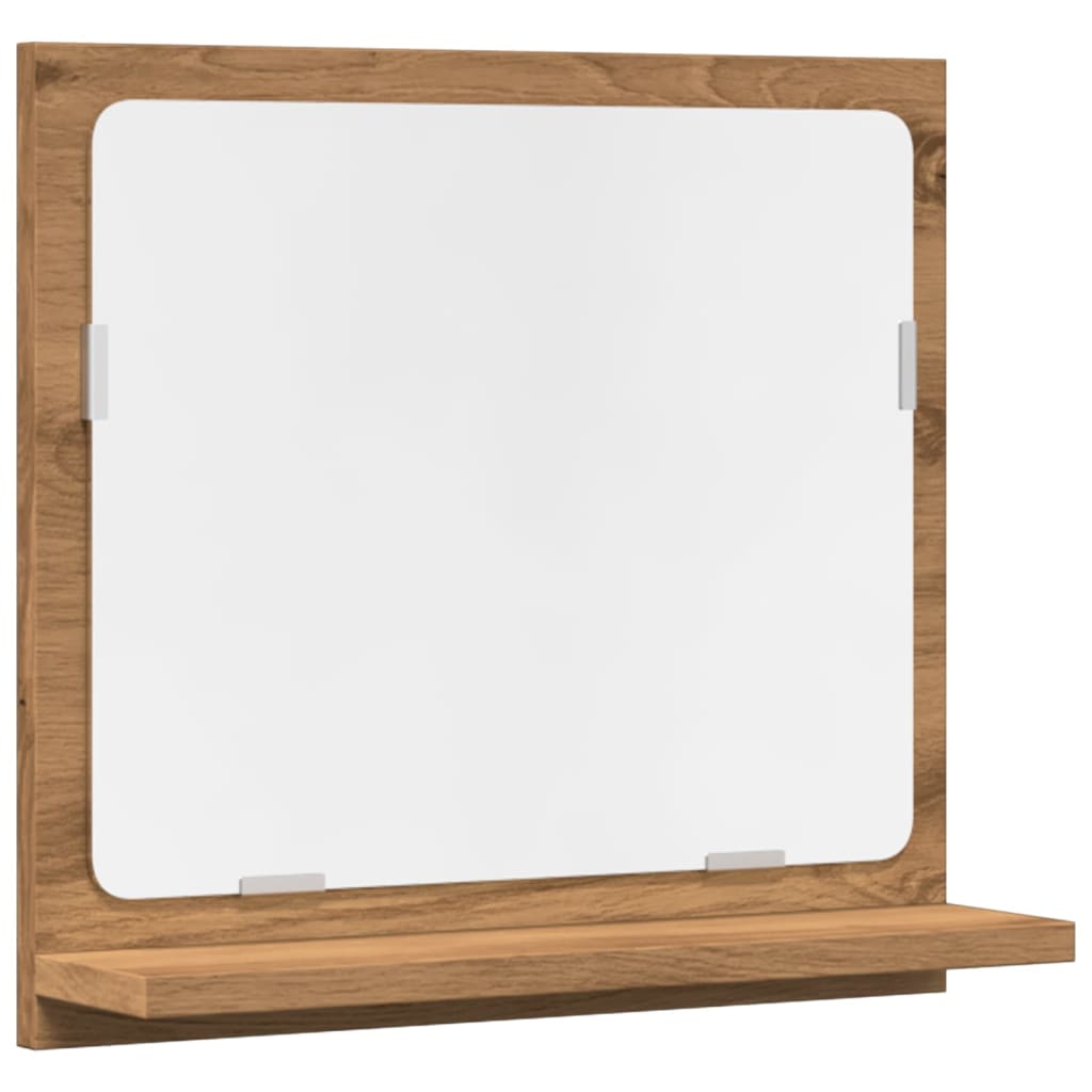 Baderomshylle Med Speil Artisan Eik 40X11X37 Cm Konstruert Tre
