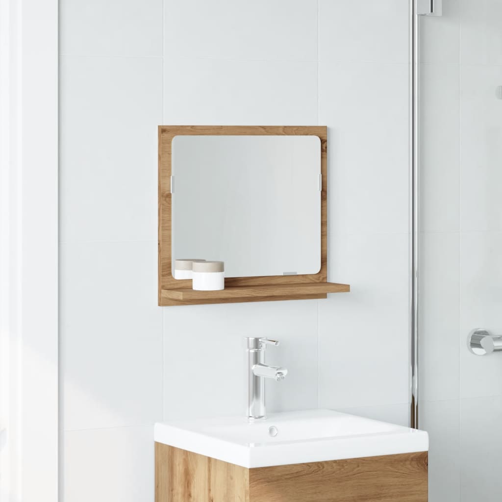 Baderomshylle Med Speil Artisan Eik 40X11X37 Cm Konstruert Tre