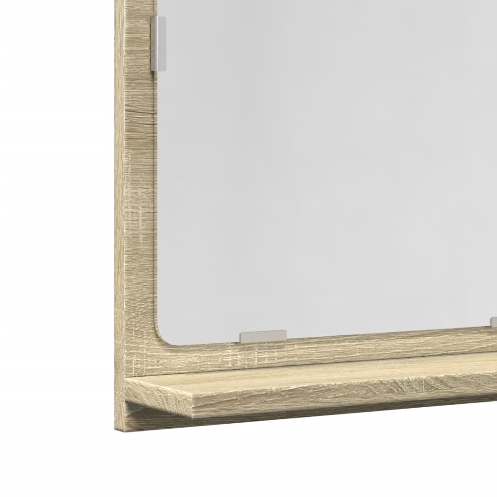 Baderomshylle Med Speil Sonoma Eik 60X11X37 Cm Konstruert Tre