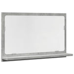 Baderomshylle Med Speil Betonggrå 60X11X37 Cm Konstruert Tre