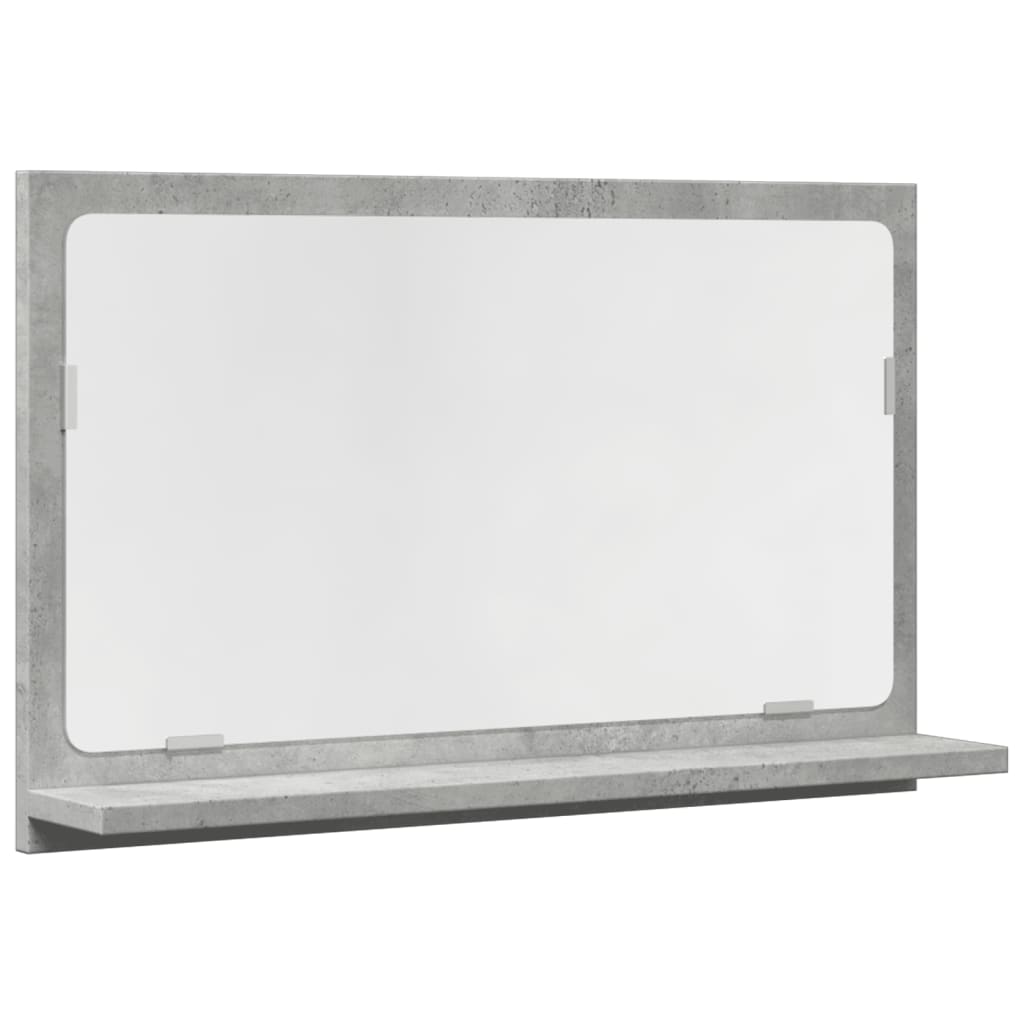 Baderomshylle Med Speil Betonggrå 60X11X37 Cm Konstruert Tre