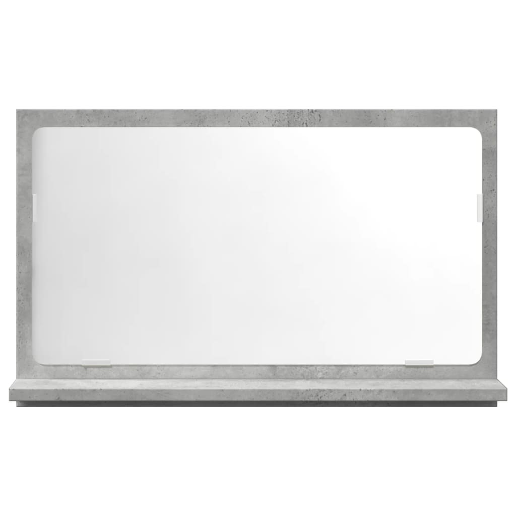 Baderomshylle Med Speil Betonggrå 60X11X37 Cm Konstruert Tre