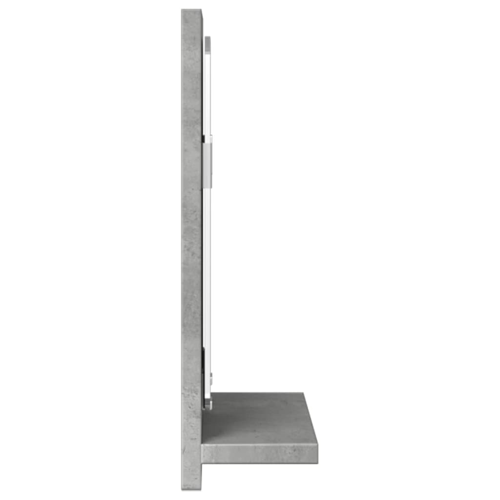 Baderomshylle Med Speil Betonggrå 60X11X37 Cm Konstruert Tre