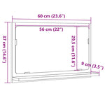 Baderomshylle Med Speil Betonggrå 60X11X37 Cm Konstruert Tre