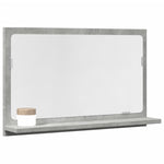 Baderomshylle Med Speil Betonggrå 60X11X37 Cm Konstruert Tre