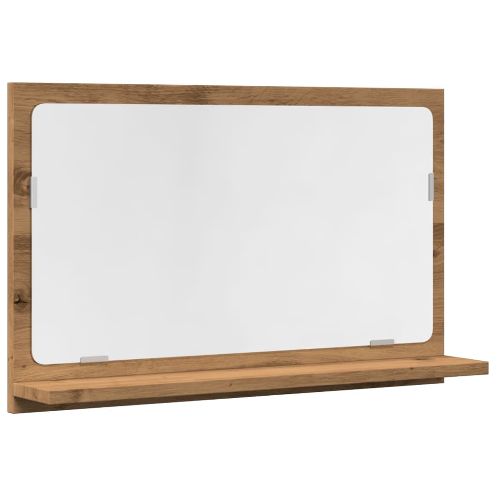 Baderomshylle Med Speil Artisan Eik 60X11X37 Cm Konstruert Tre