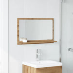 Baderomshylle Med Speil Artisan Eik 60X11X37 Cm Konstruert Tre