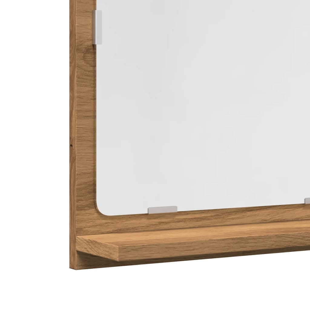 Baderomshylle Med Speil Artisan Eik 60X11X37 Cm Konstruert Tre