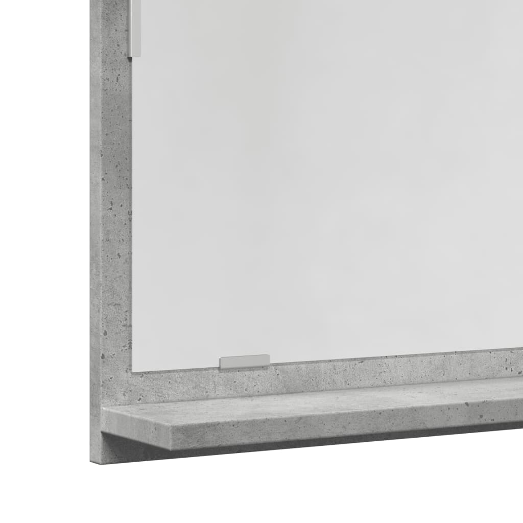 Baderomshylle Med Speil Betonggrå 90X11X37 Cm Konstruert Tre
