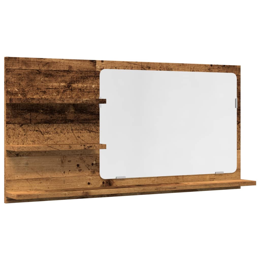 Baderomshylle Med Speil Gammelt Tre 90X11X45 Cm Konstruert Tre
