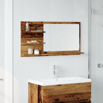 Baderomshylle Med Speil Gammelt Tre 90X11X45 Cm Konstruert Tre