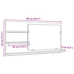 Baderomshylle Med Speil Gammelt Tre 90X11X45 Cm Konstruert Tre