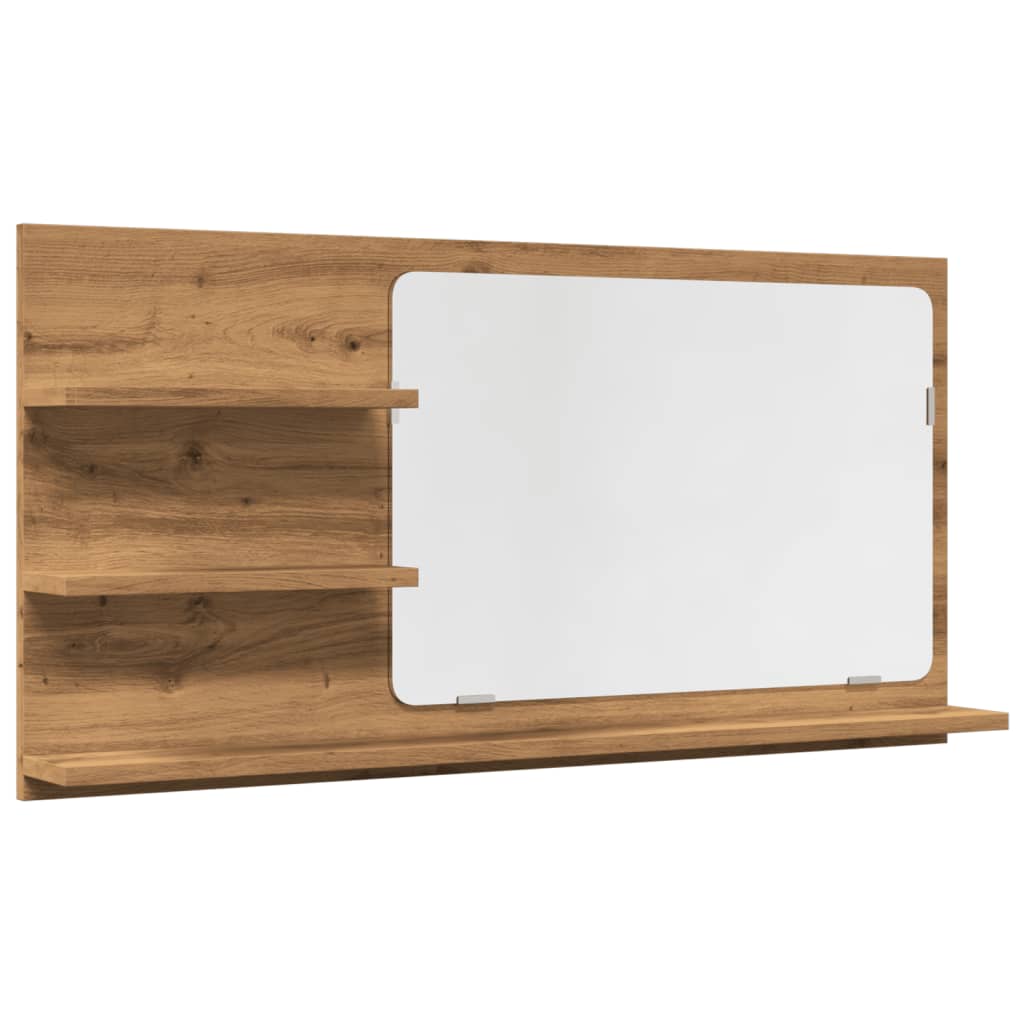 Baderomshylle Med Speil Artisan Eik 90X11X45 Cm Konstruert Tre