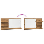 Baderomshylle Med Speil Artisan Eik 90X11X45 Cm Konstruert Tre