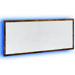Baderomsspeil Med Led Røkt Eik 100X8,5X37 Cm Konstruert Tre