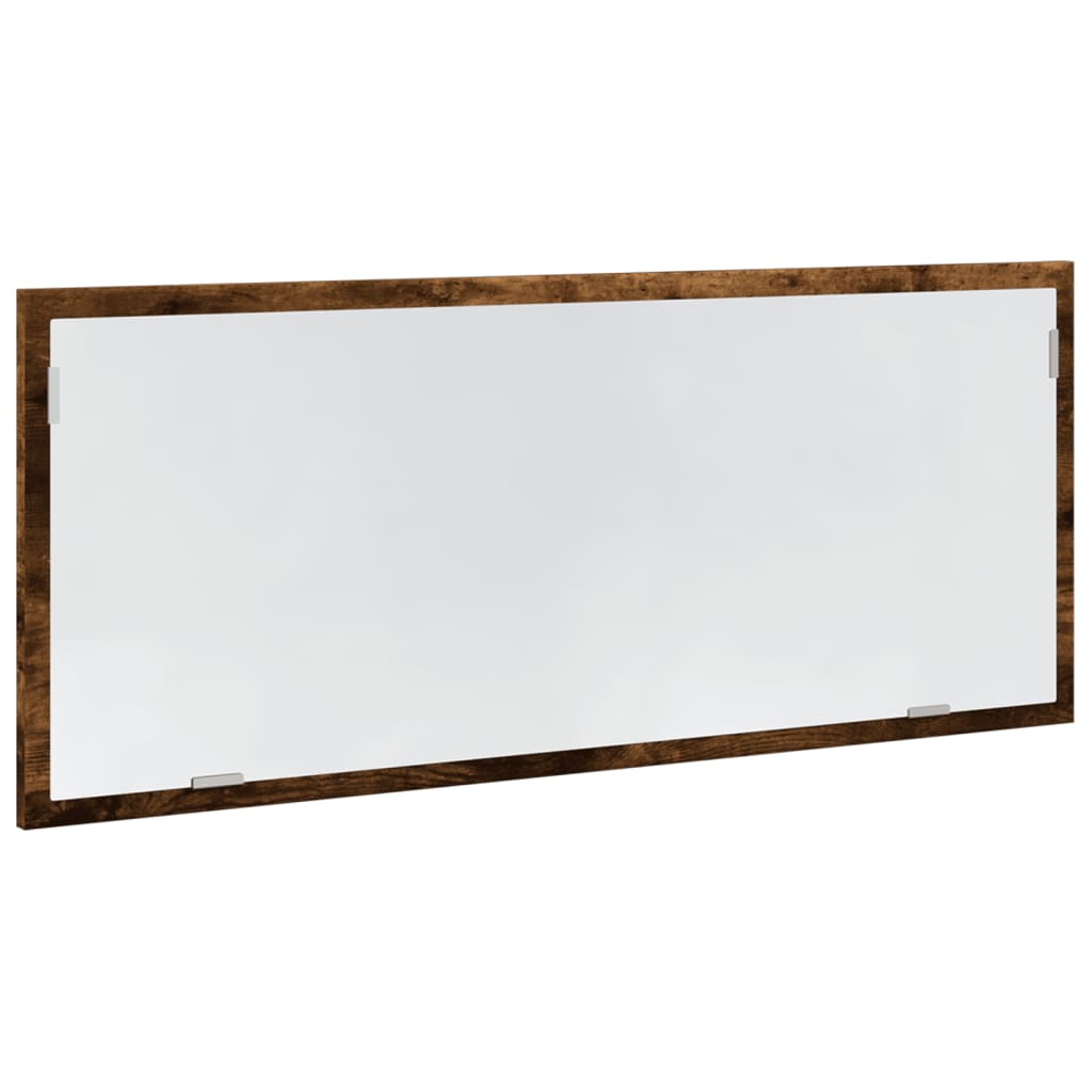 Baderomsspeil Med Led Røkt Eik 100X8,5X37 Cm Konstruert Tre