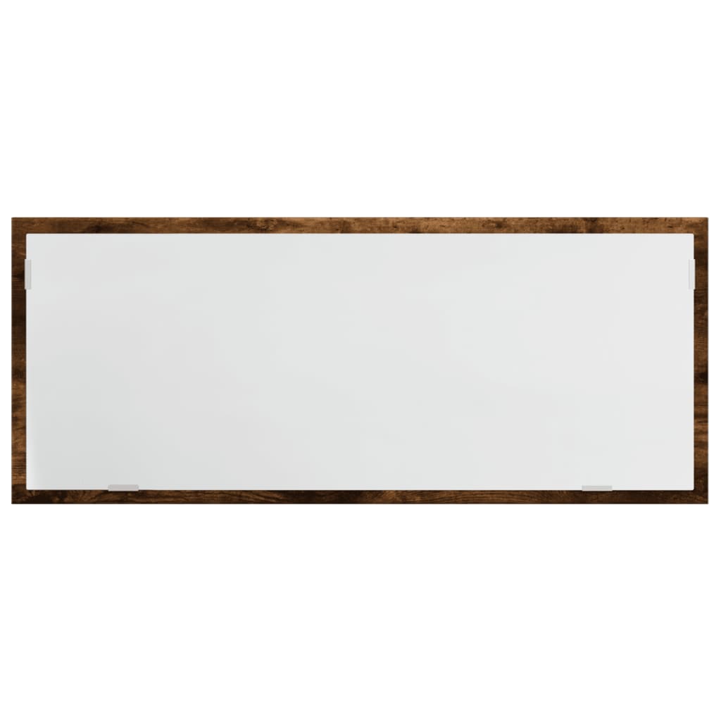 Baderomsspeil Med Led Røkt Eik 100X8,5X37 Cm Konstruert Tre