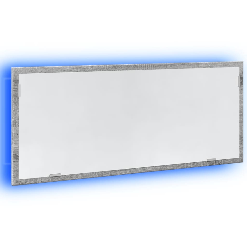 Baderomsspeil Med Led Grå Sonoma 100X8,5X37 Cm Konstruert Tre