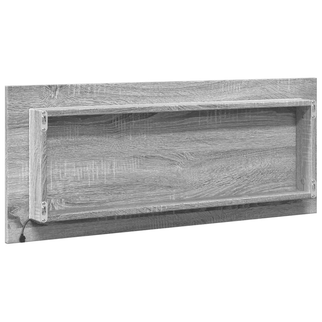 Baderomsspeil Med Led Grå Sonoma 100X8,5X37 Cm Konstruert Tre