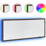 Baderomsspeil Med Led Brun Eik 100X8,5X37 Cm Konstruert Tre