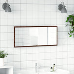 Baderomsspeil Med Led Brun Eik 100X8,5X37 Cm Konstruert Tre