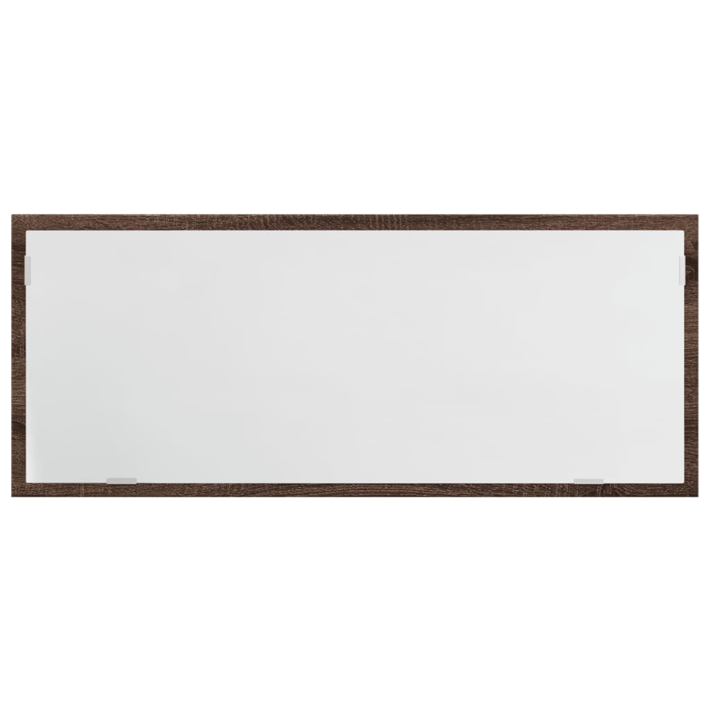 Baderomsspeil Med Led Brun Eik 100X8,5X37 Cm Konstruert Tre